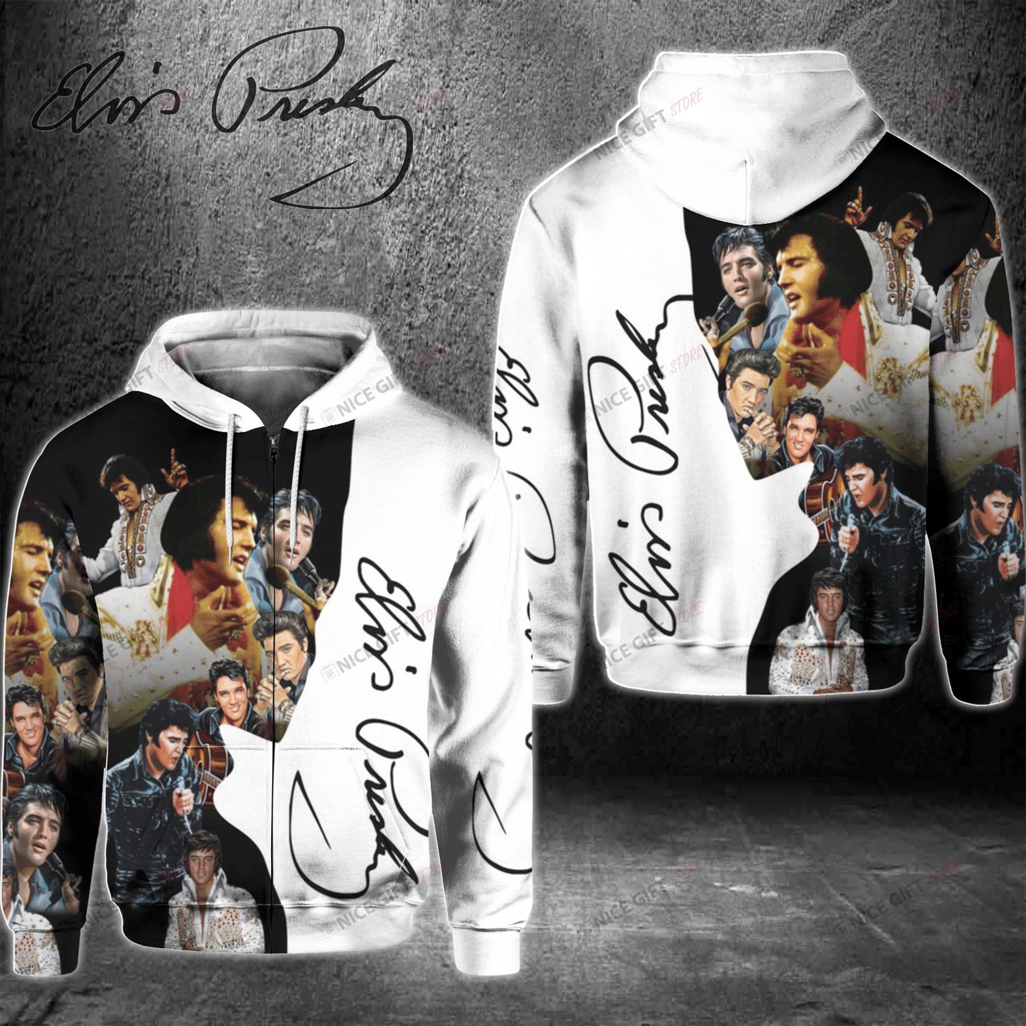 Elvis Presley Zip Hoodie 3D 3Zh-J1W7