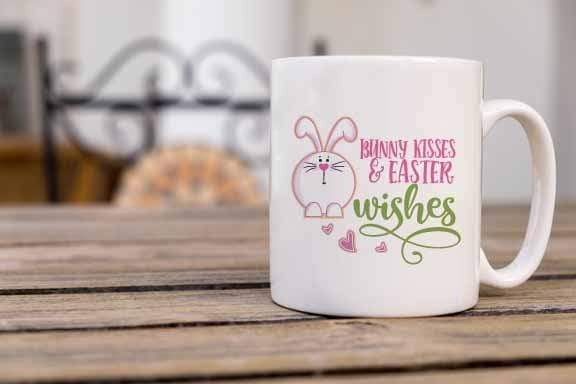 Bunny Kisses Easter Design Coffee Mug