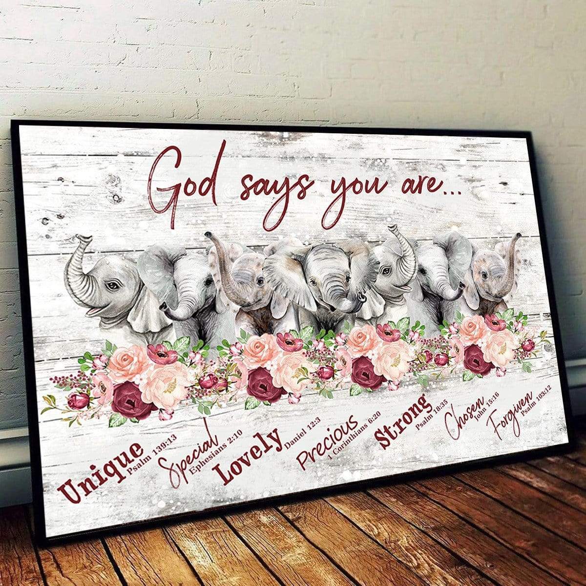 Amazing Elephant God Says You Are White Canvas Print Wall Art Poster Print, Wall Art Canvas, Poster Canvas Wall Decor