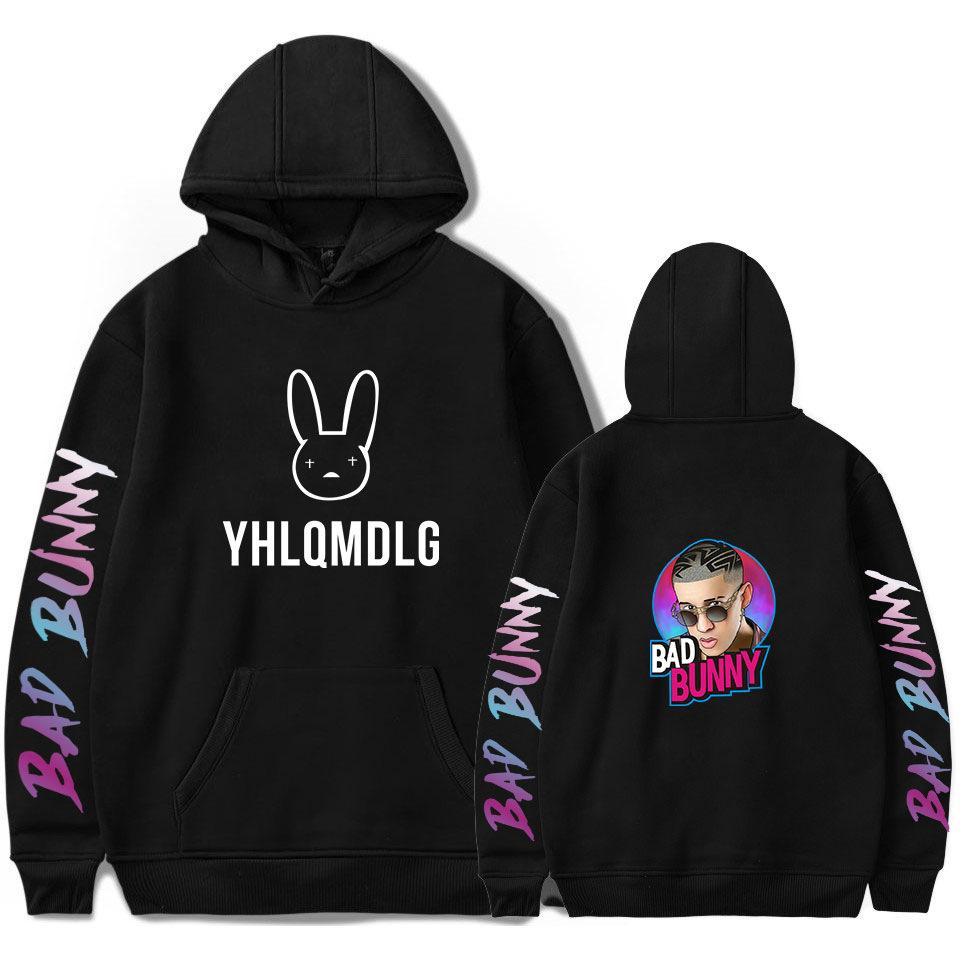 Bad Bunny Hoodie With Pocket Hooded Sweatshirt Sleeve Logo Pullover For Adult