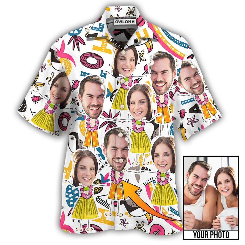 Face Custom Photo Aloha Couple Hawaii Shirt Ha22098