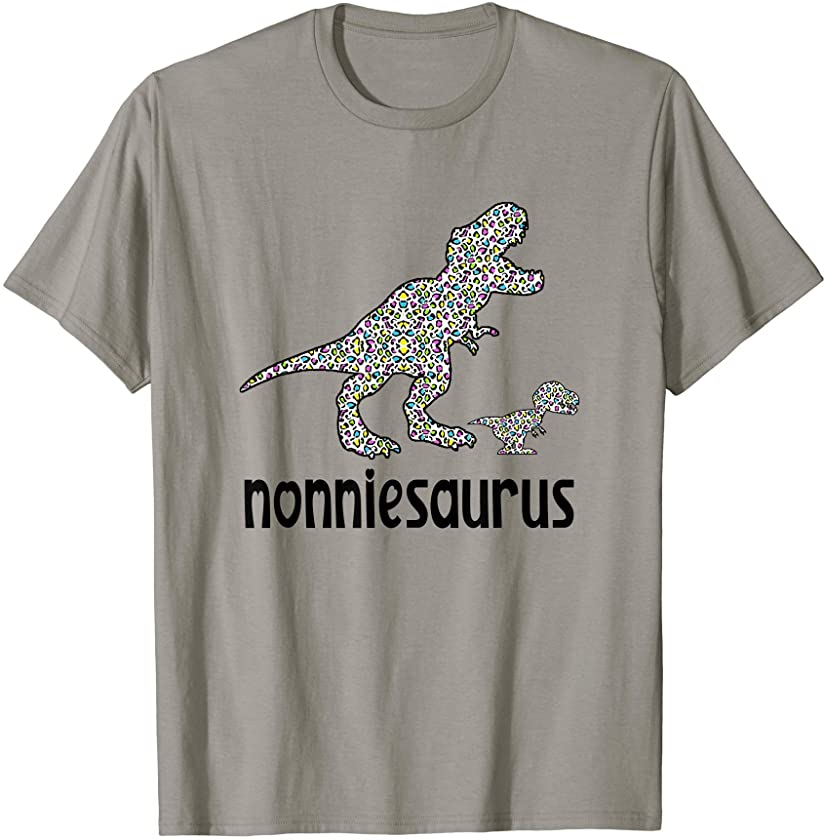 Nonniesaurus Dinosaur Nonniesaurus Rainbow Leopard T-Shirt