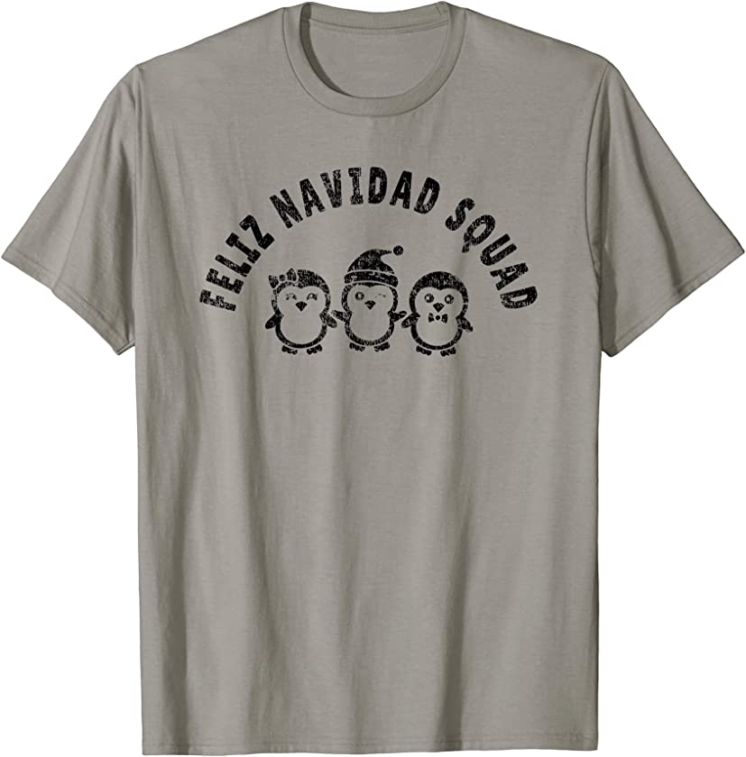 Vintage Feliz Navidad Squad Merry Christmas Holiday Penguins T-Shirt