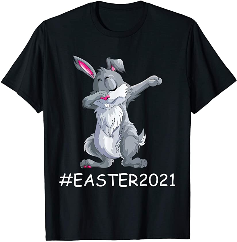 Dabbing Rabbit Easter DAy 2021 Shirt For Girls And Boys T-Shirt