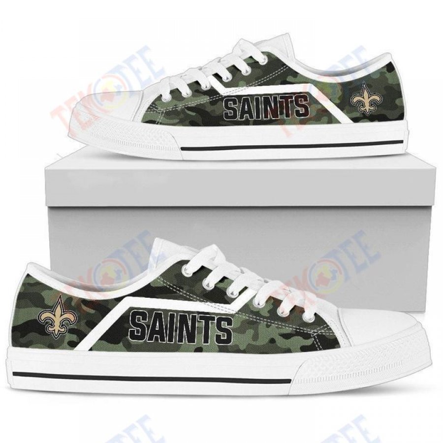 Mens Womens Simple Camo New Orleans Saints Low Top Shoes Custom Print Footwear Converse Sneakers TMT149