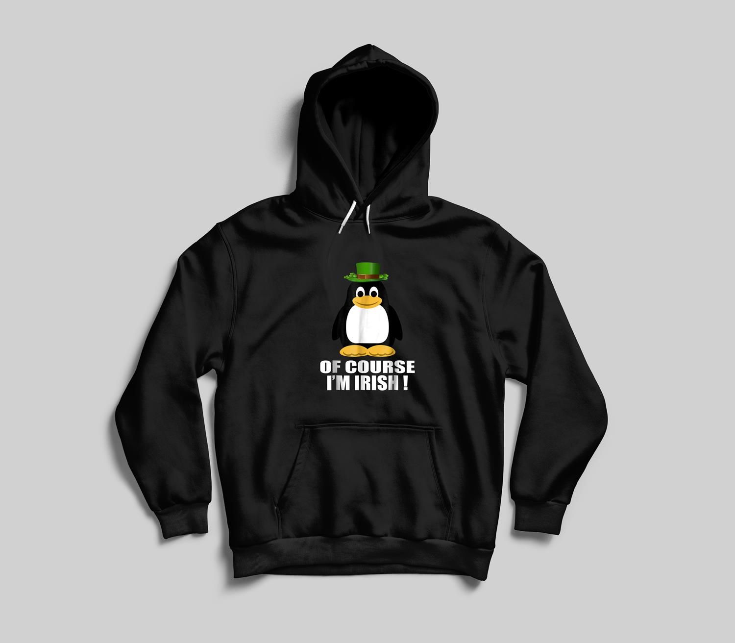 Funny St Patricks Day For Kids Irish Penguin Youth hoodie