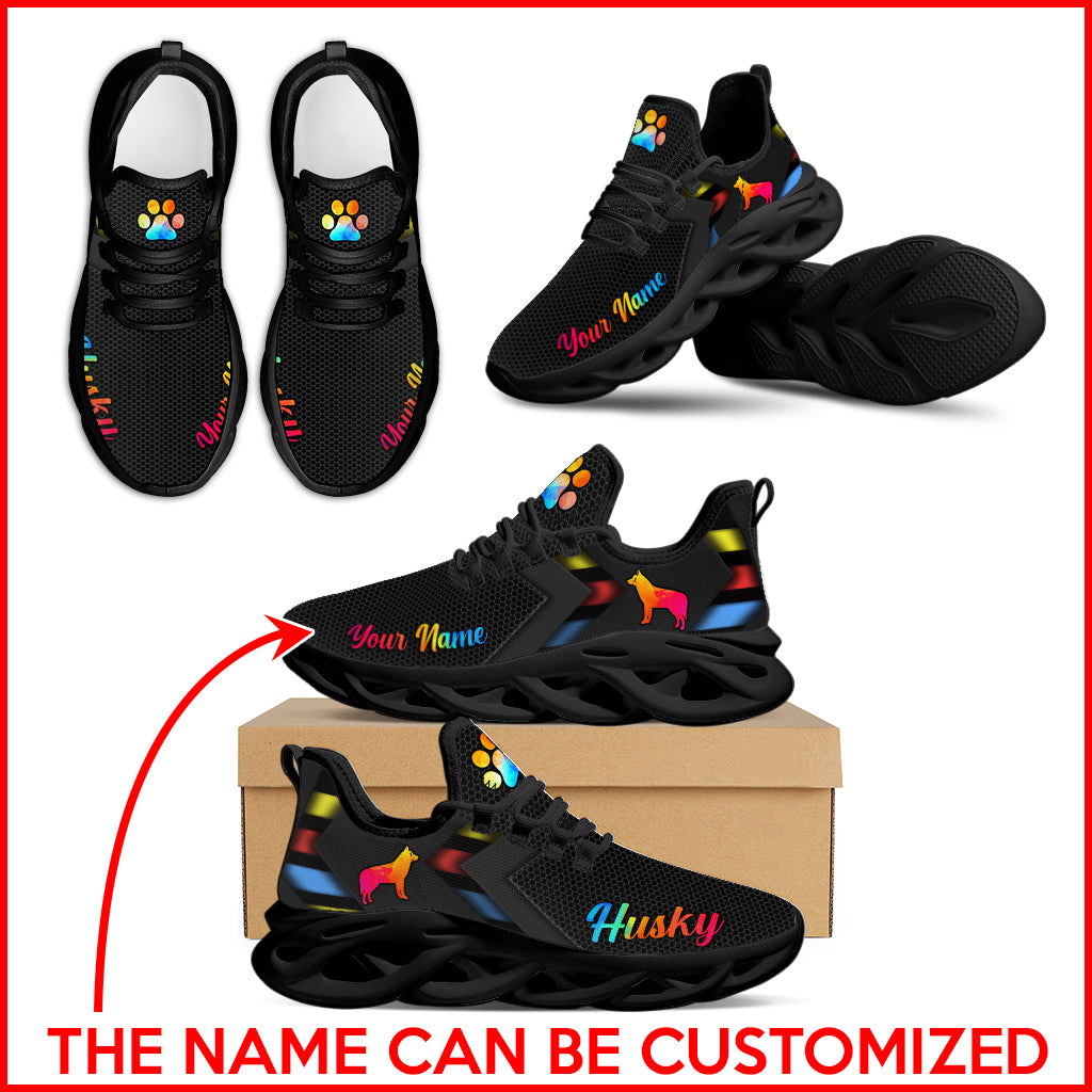 Husky Dog Simplify Style Flex Control Sneakers Personalized Custom Fashion Shoes Lightweight And Comfortable For Both Men And Women