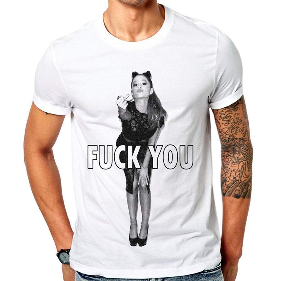 Men’s Summer Fashion T-shirt Ariana Grande Fu You Fashion Hot T-Shirt Size: S M L XL XXL XXXL