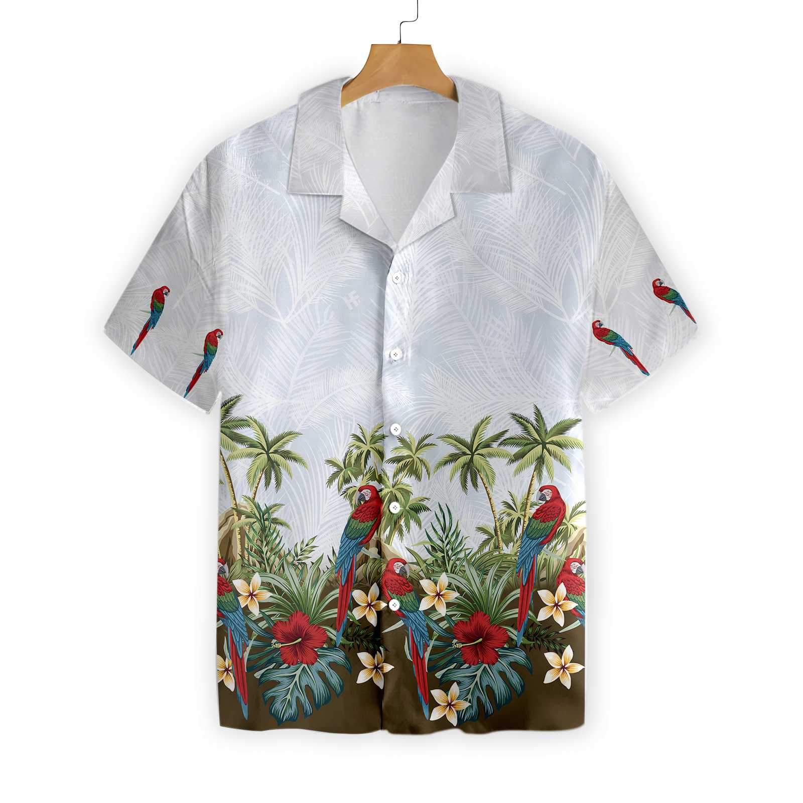 Tropical Island Parrot Shirt For Men Hawaii Ha9634