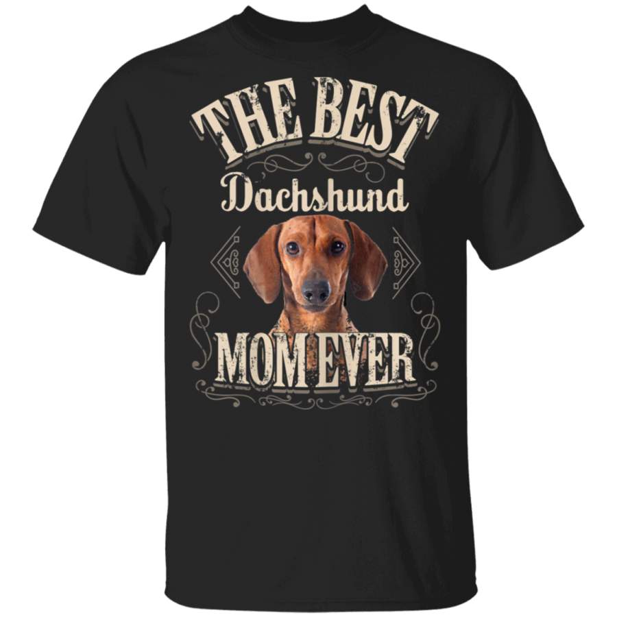 Womens Funny Weiner Dog Gifts for Women  Best Dachshund Mom Ever TShirt