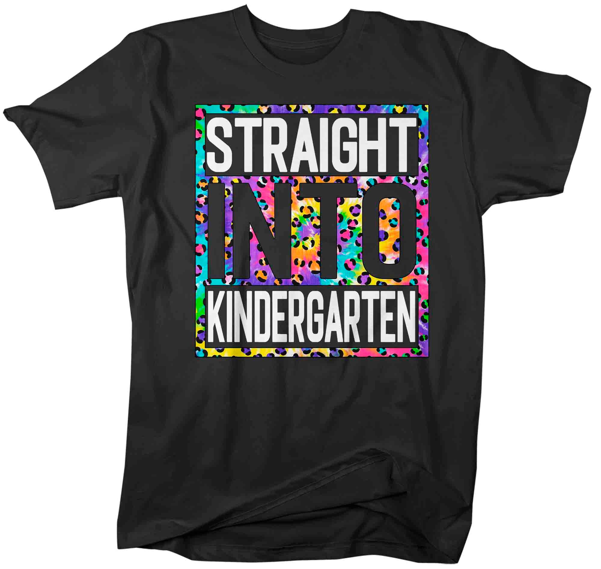 Men’S Kindergarten Teacher Shirt Colorful Leopard Straight Into Kindergarten T Shirt Cute Back To School Shirt Teacher Gift Tshirts