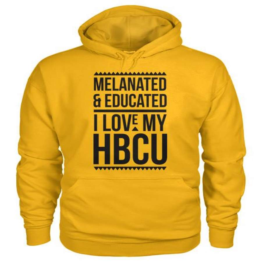 Melanated & Educated – I Love My HBCU Hoodie Black Text T-Shirt