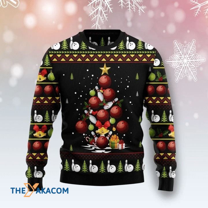 Bowling And Ball Make A Christmas Tree Gift For Christmas Ugly Christmas Sweater