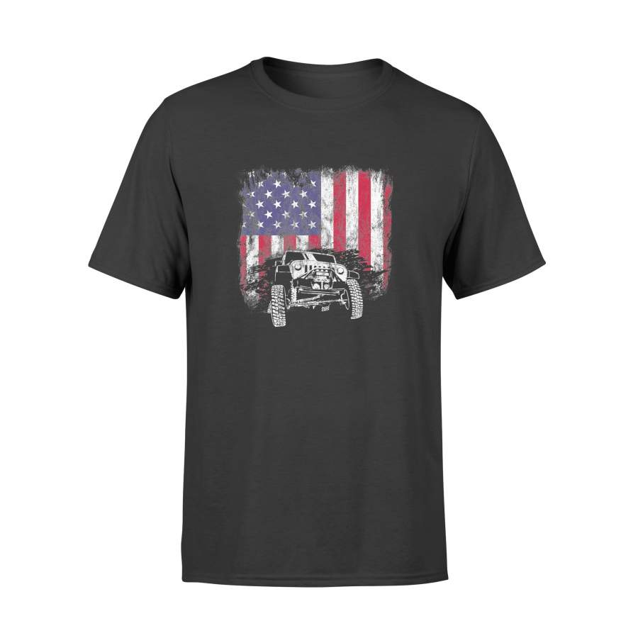 4th of July Jeep US Flag American Offroad Shirts – Standard T-shirt