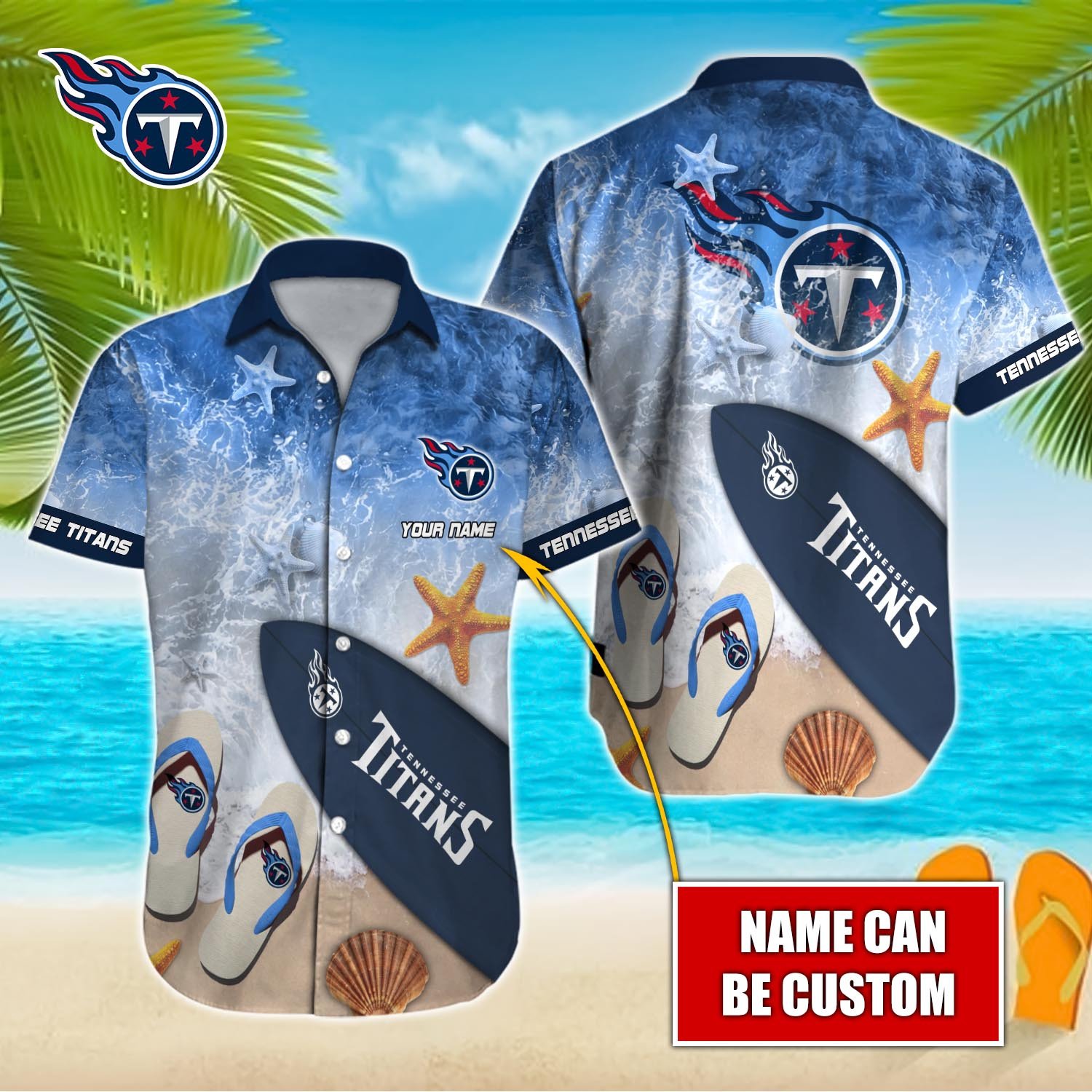 Tennessee Titans Custom Name Hawaiian Shirt T-39910