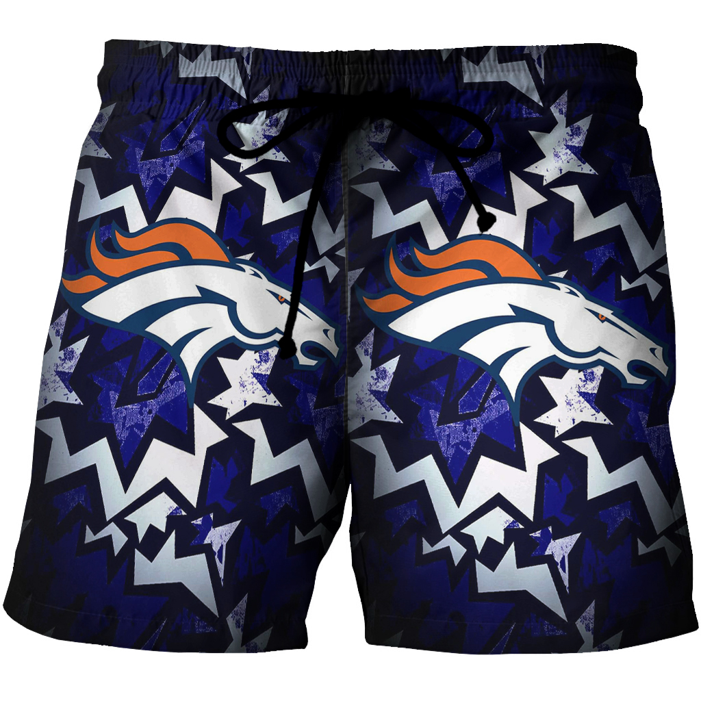 Denver Broncos Emblem V34 3D All Over Print Summer Beach Hawaiian Short