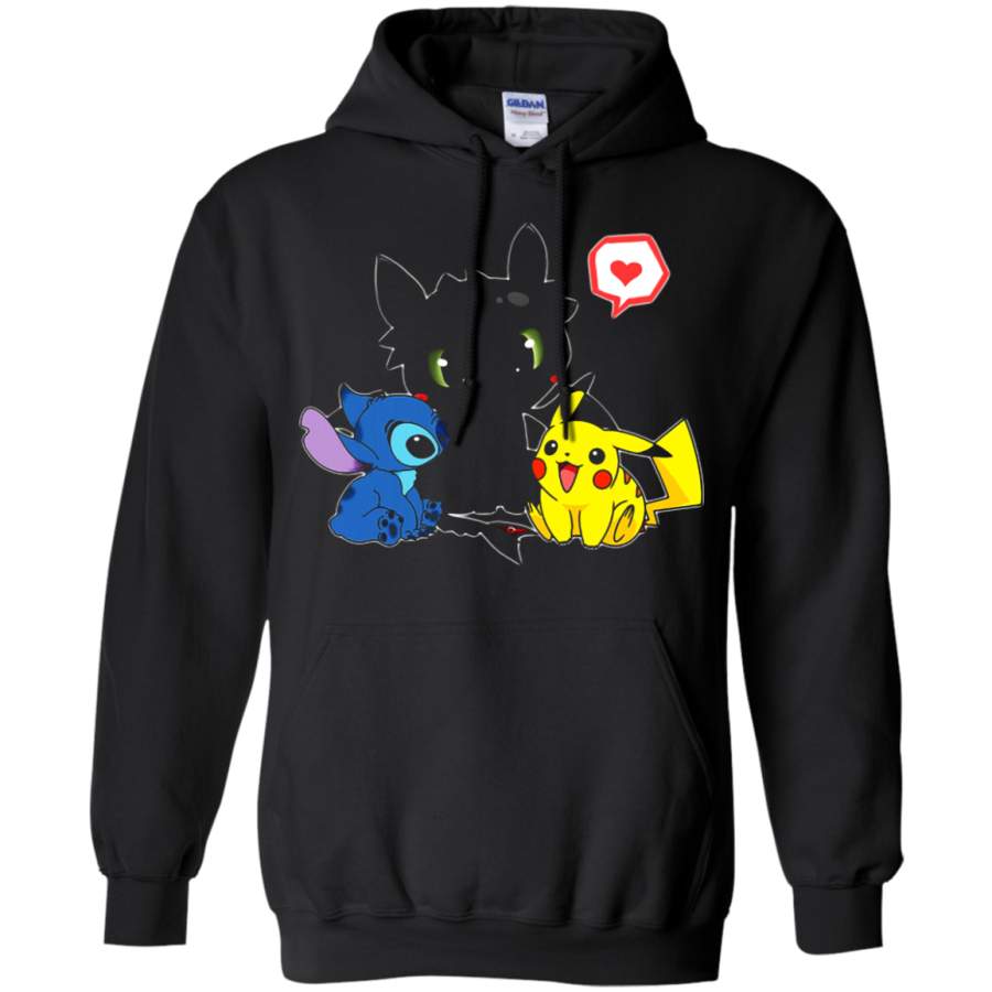 AGR Stick Night Fury And Pikachu Cute Friendship Hoodie