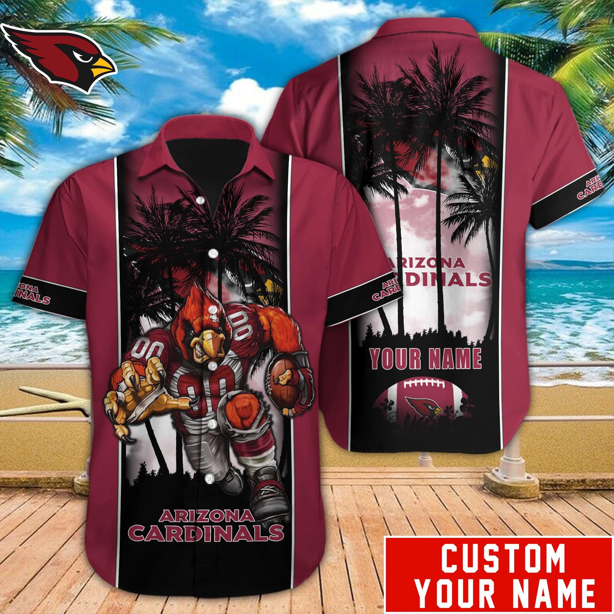 Arizona Cardinals Nfl-Hawaiian Shirt Custom M-40801