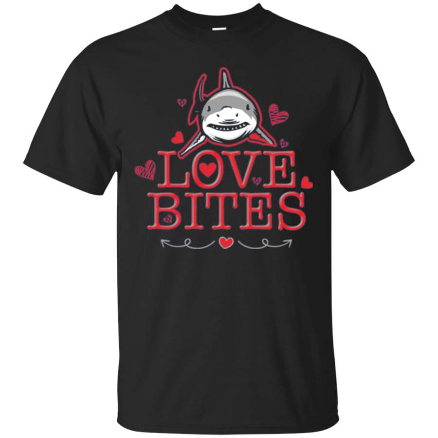 Shark Valentine Day Shirt Love Bites Heart Ocean Funny