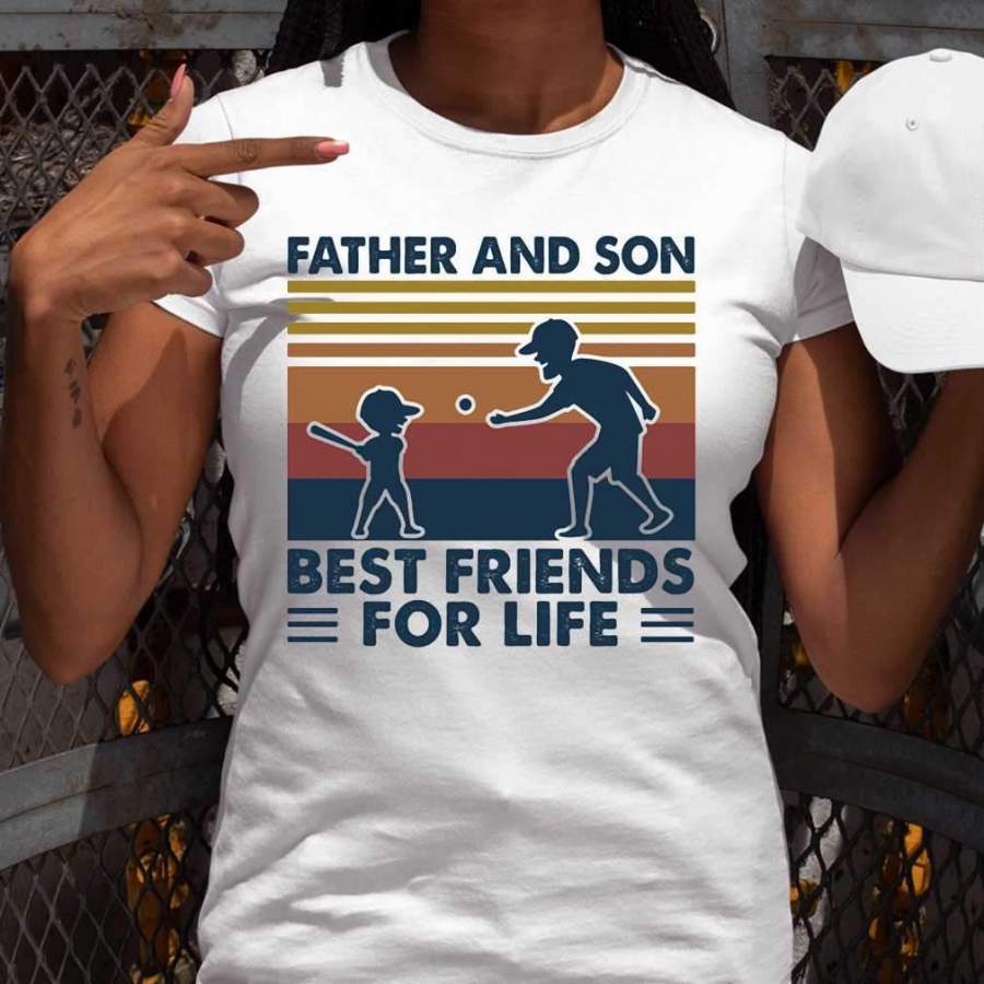 Baseball Father And Son Best Friends For Life Vintage T-shirt