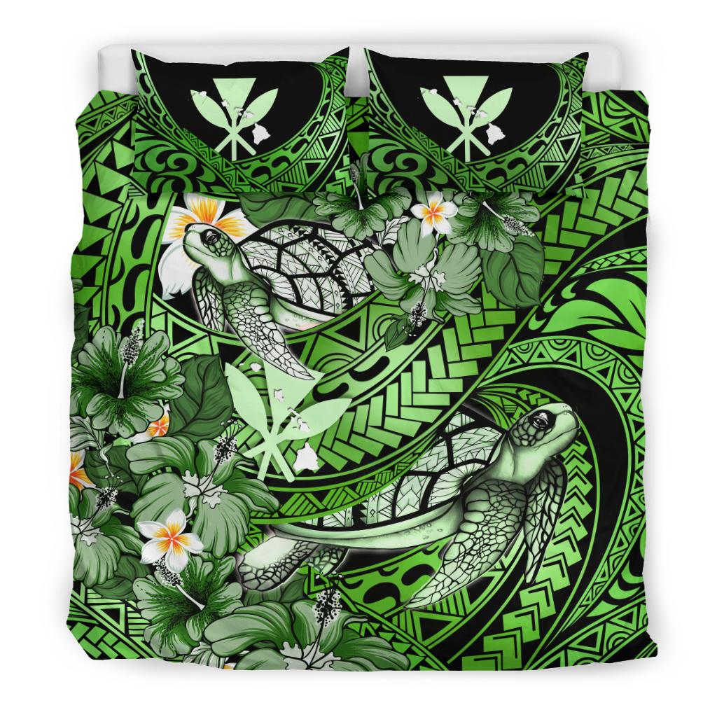 Kanaka Maoli (Hawaiian) Bedding Set – Waves Polynesian Turtle Hibiscus ...