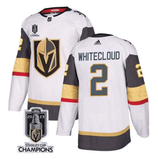 Zach Whitecloud 2 Vegas Golden Knights 2023 Stanley Cup Champions Patch Breakaway Jersey – White