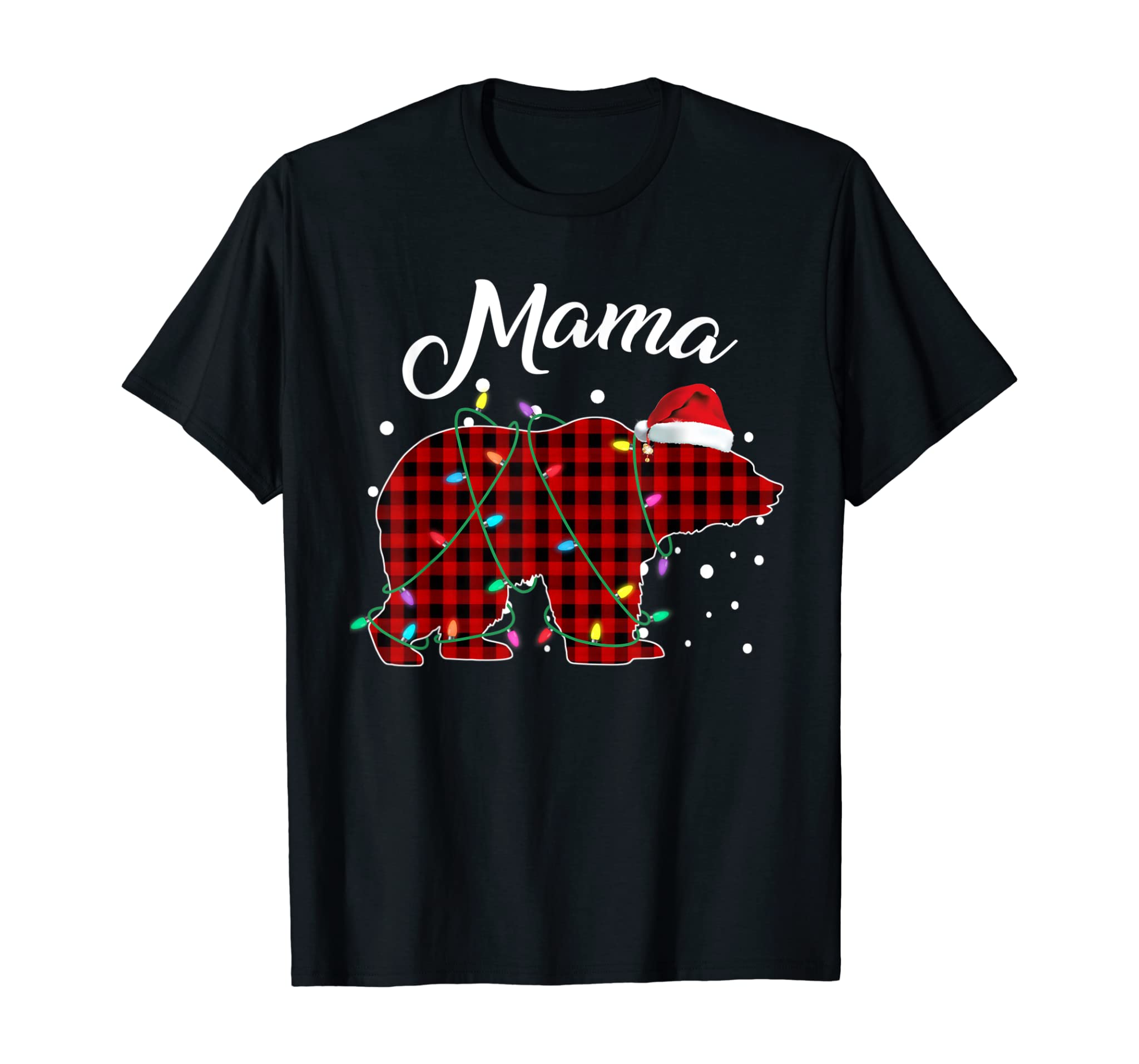 Red Plaid Mama Bear Matching Buffalo Pajama T-Shirt T-Shirt