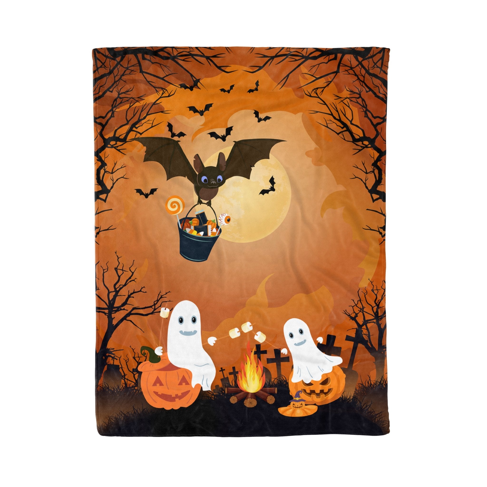 Boo Halloween Gift Fleece Blanket, Halloween Blanket, Gift For Halloween Party