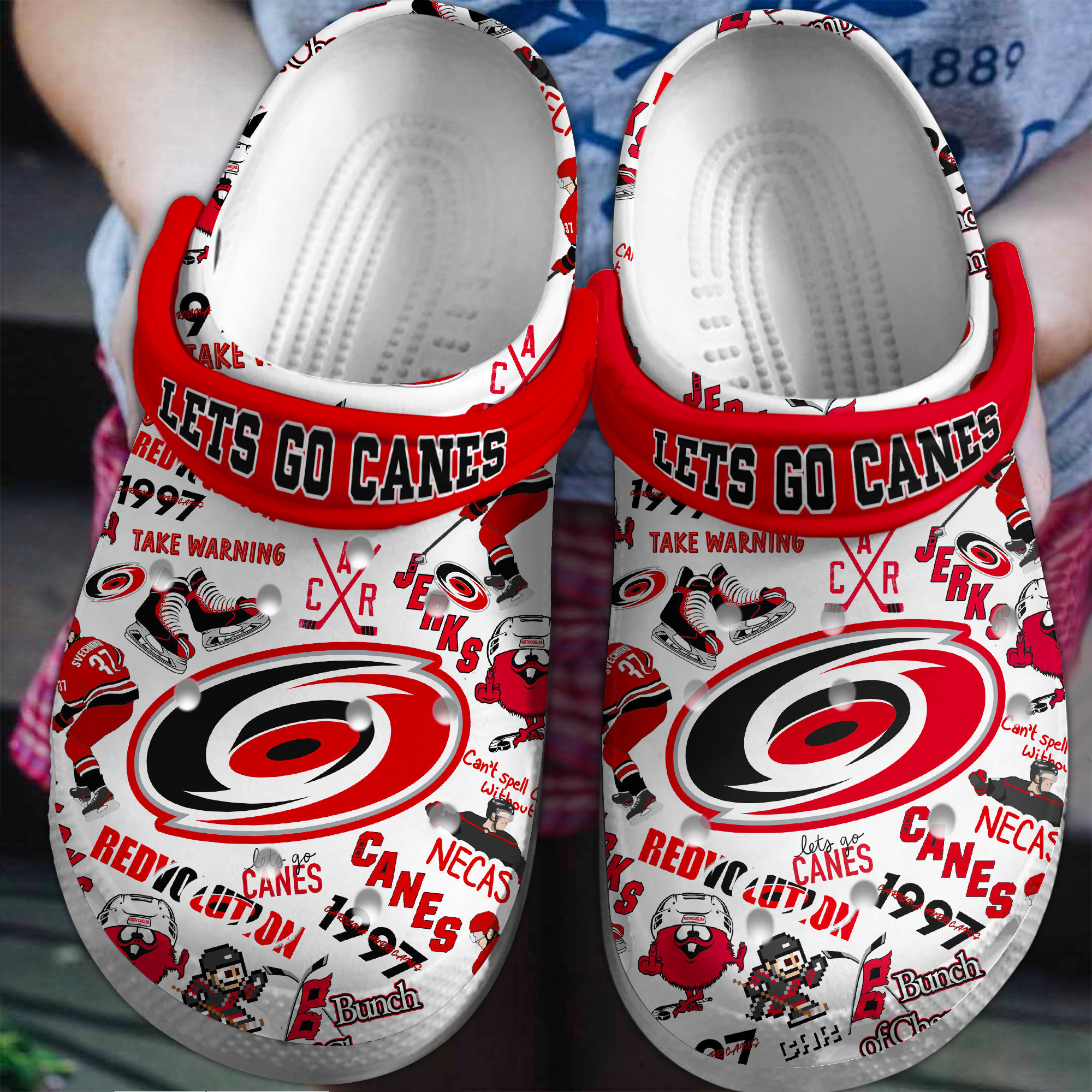 Carolina Hurricanes NHL Sport Crocs Crocband Clogs Shoes Comfortable For Men Women and Kids