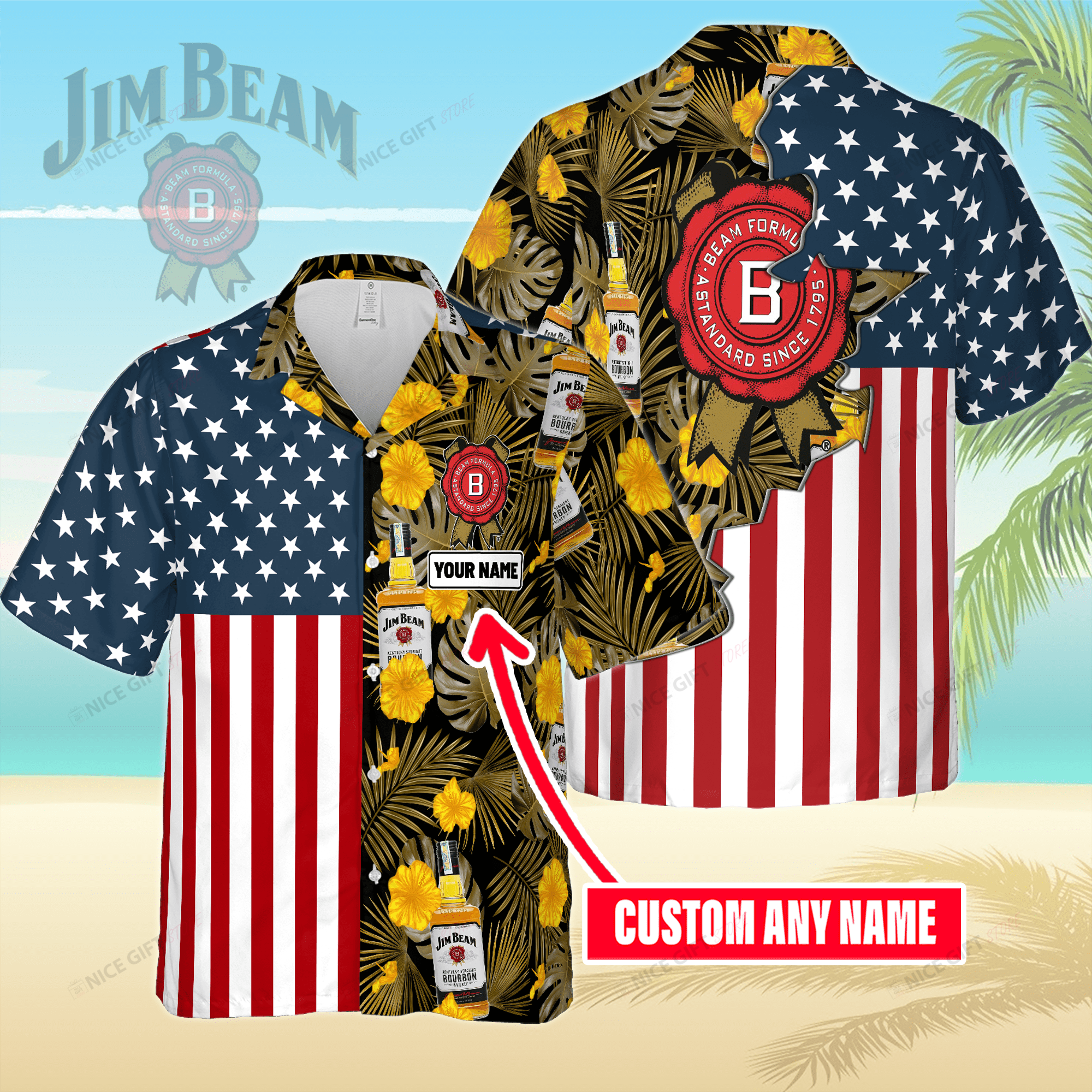 Jim Beam Custom Name Hawaiian Shirt 3Hs-V2F7