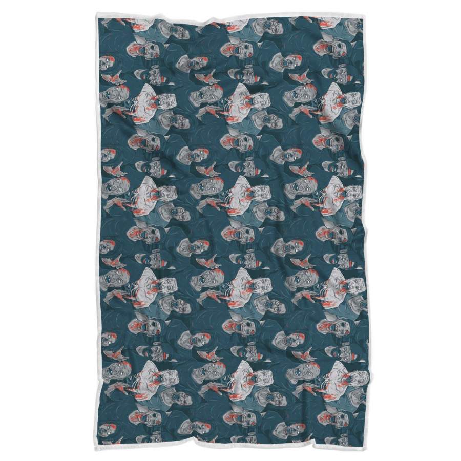 Zombie Halloween Pattern Print Throw Blanket