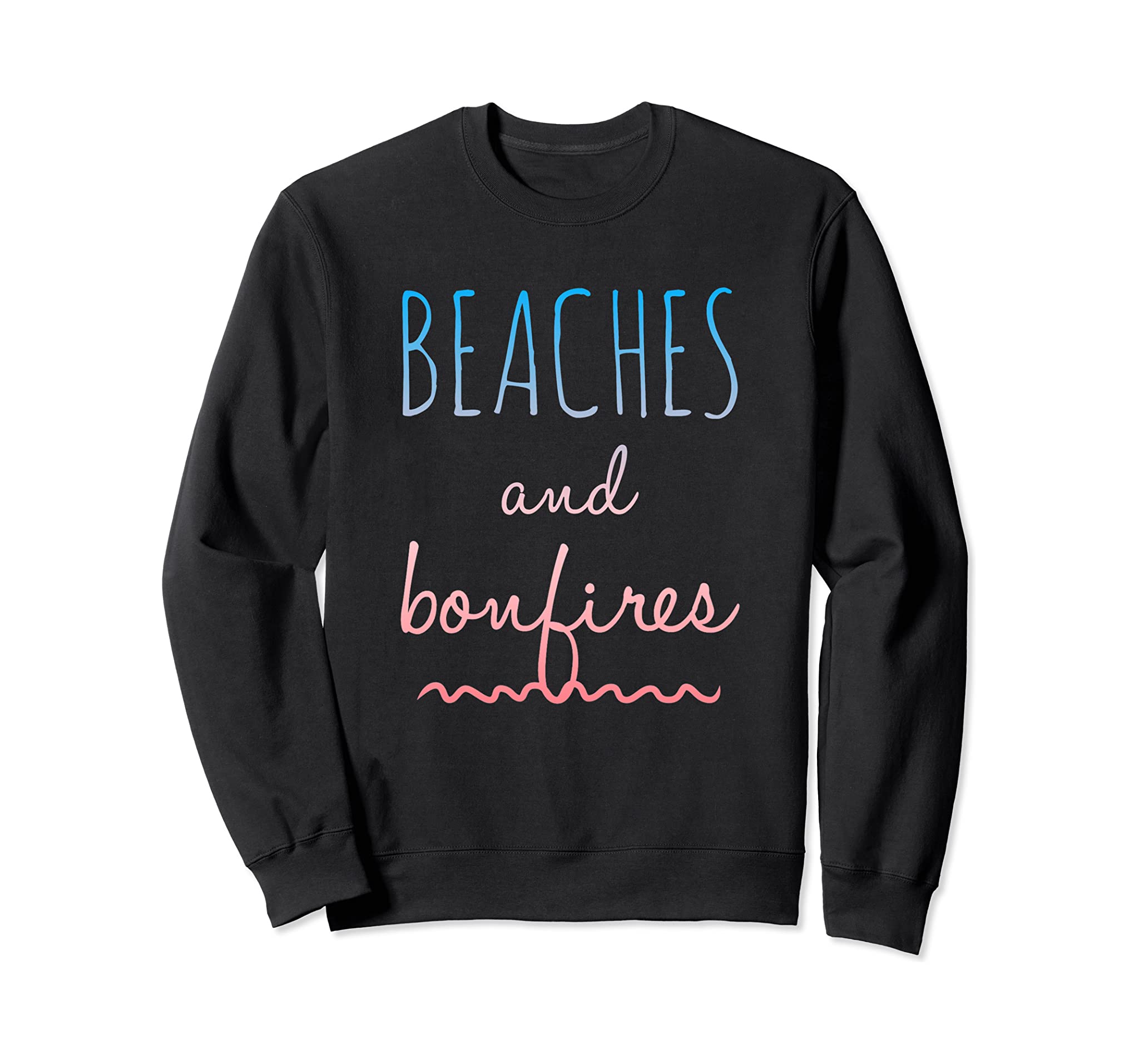 Summer Beaches Bonfires Love Saying Vacation Cute Ombre PInk Sweatshirt