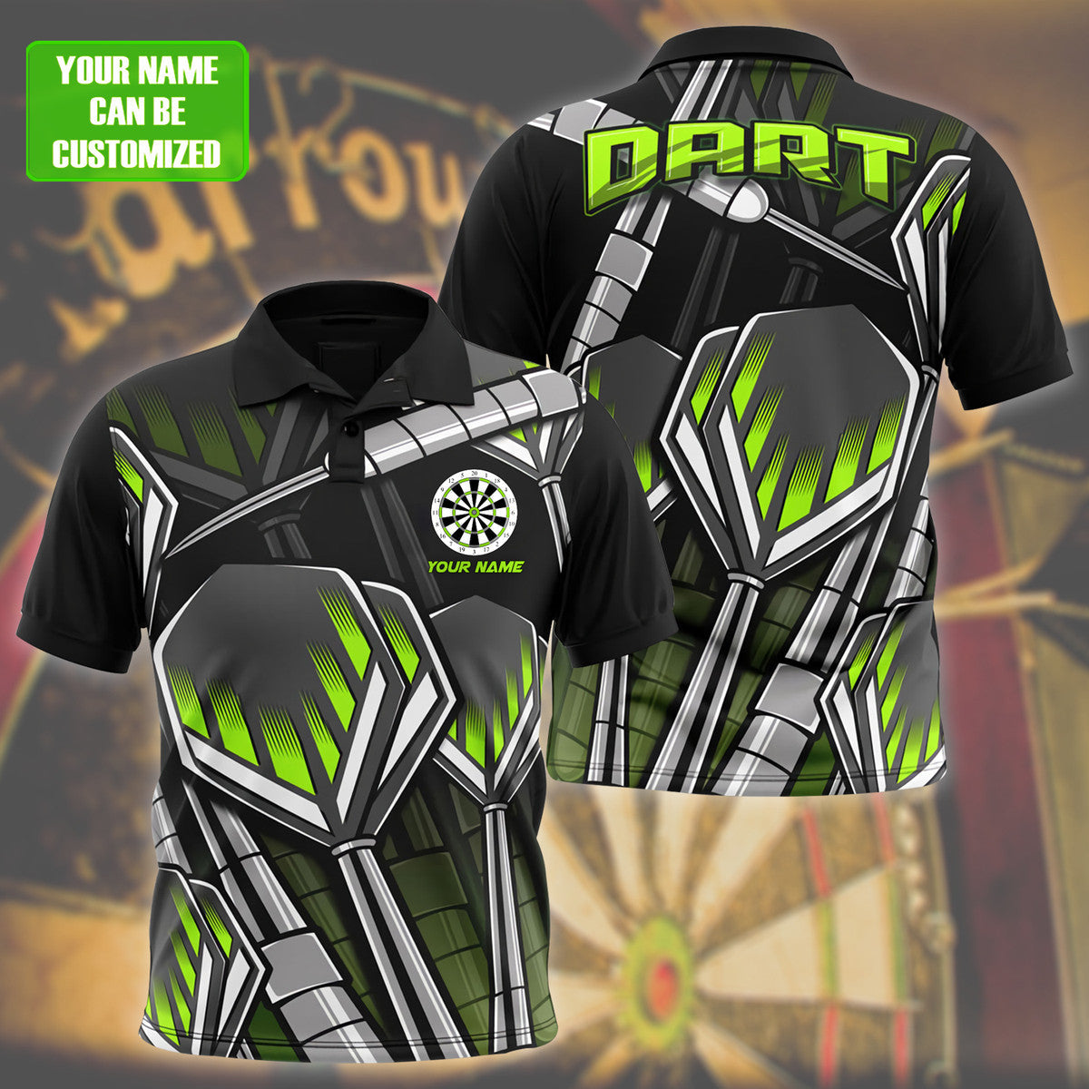 Personalized 3D All Over Print Dart Polo Shirt, Full Pattern Dart Shirt ,Gift To Dart Players