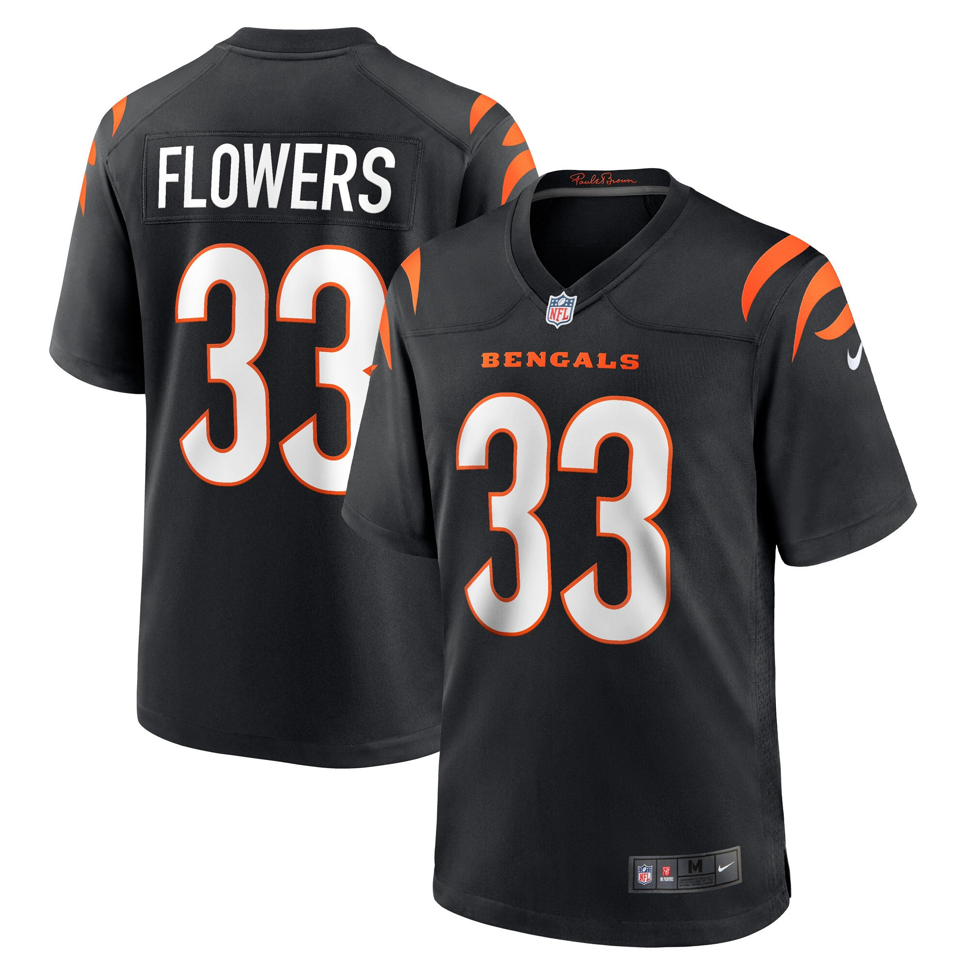 Tre Flowers Cincinnati Bengals Game Jersey – Black NFL