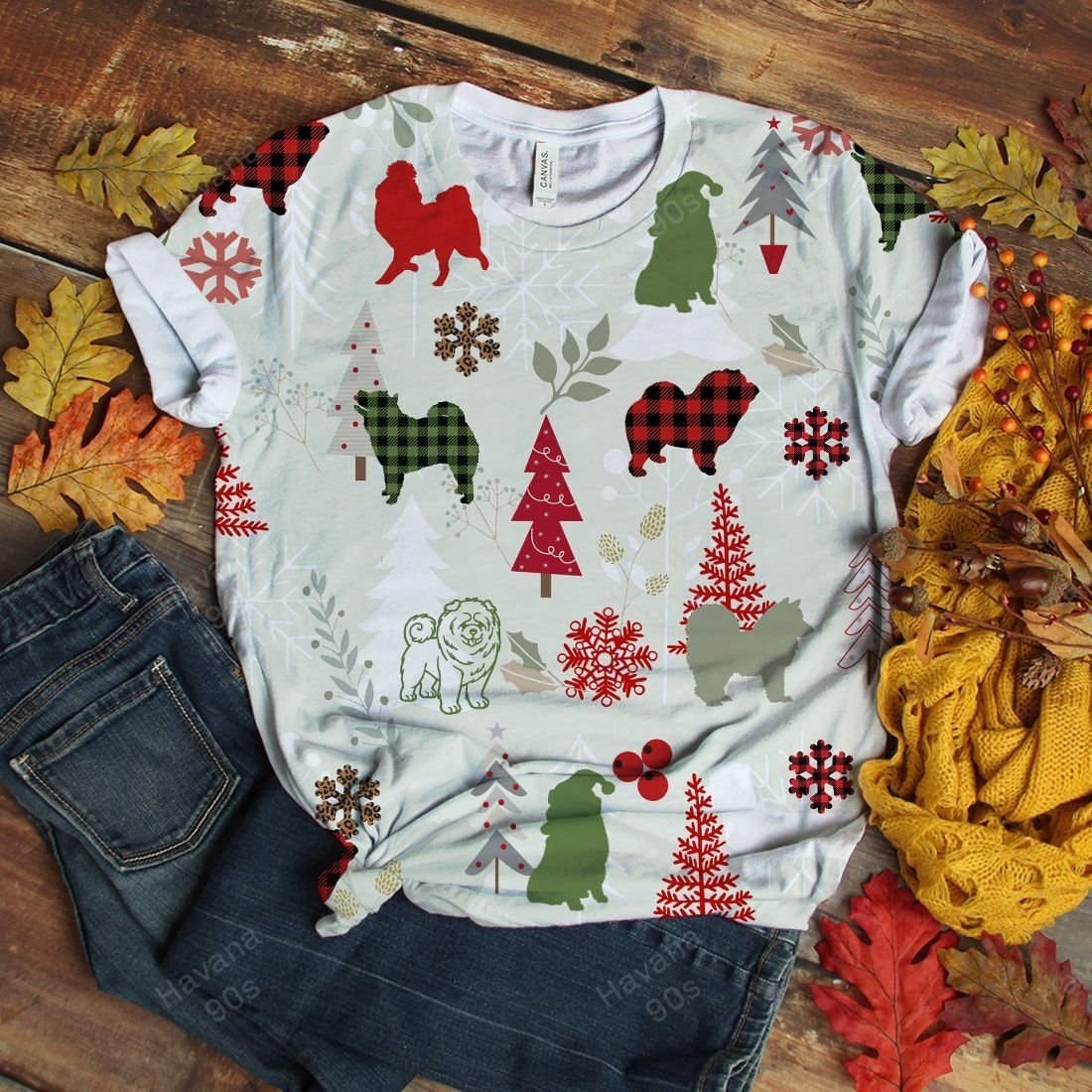 Chow Chow T-shirt Christmas Flannel