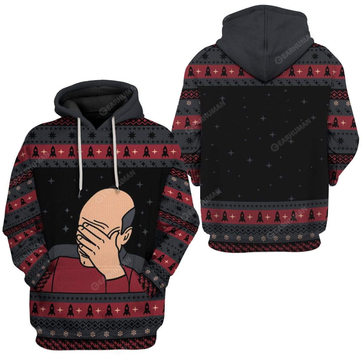 Star Trek Shirt Star Trek Meme Spaceship Pattern Red Grey T-Shirt Star Trek Hoodie Adult Full Print Unisex Design By Alwaysky Fashion For Veteran 2024