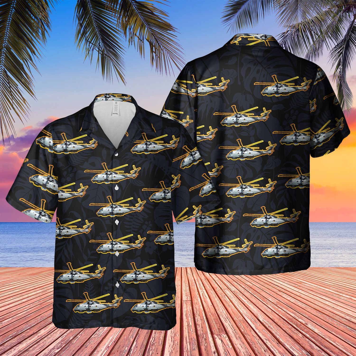 Royal Navy Merlin Black Nice Design Unisex Hawaii Shirt For Men And Women Ha10616