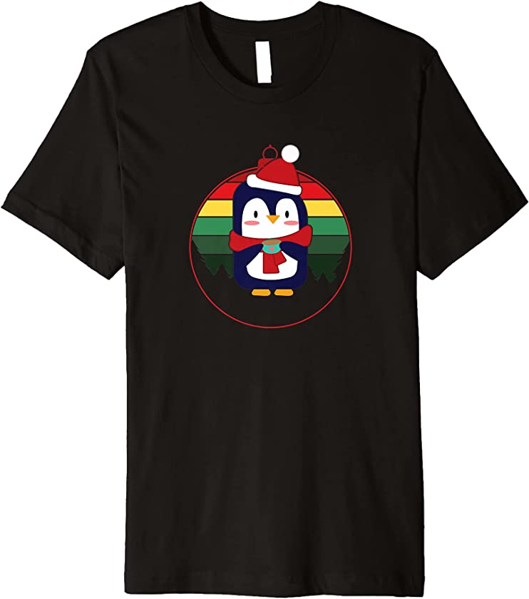 Kids Christmas Happy Happy Merry Merry Little Penguin Premium T-Shirt