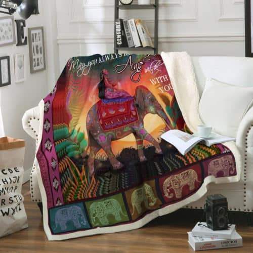 Angel Walks With You -Bohemian Elephant Blanket