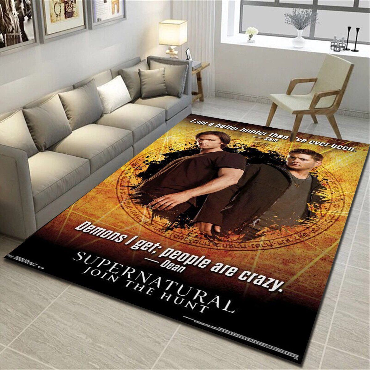 Supernatural Quotes Rugs, Living Room Bedroom Carpet