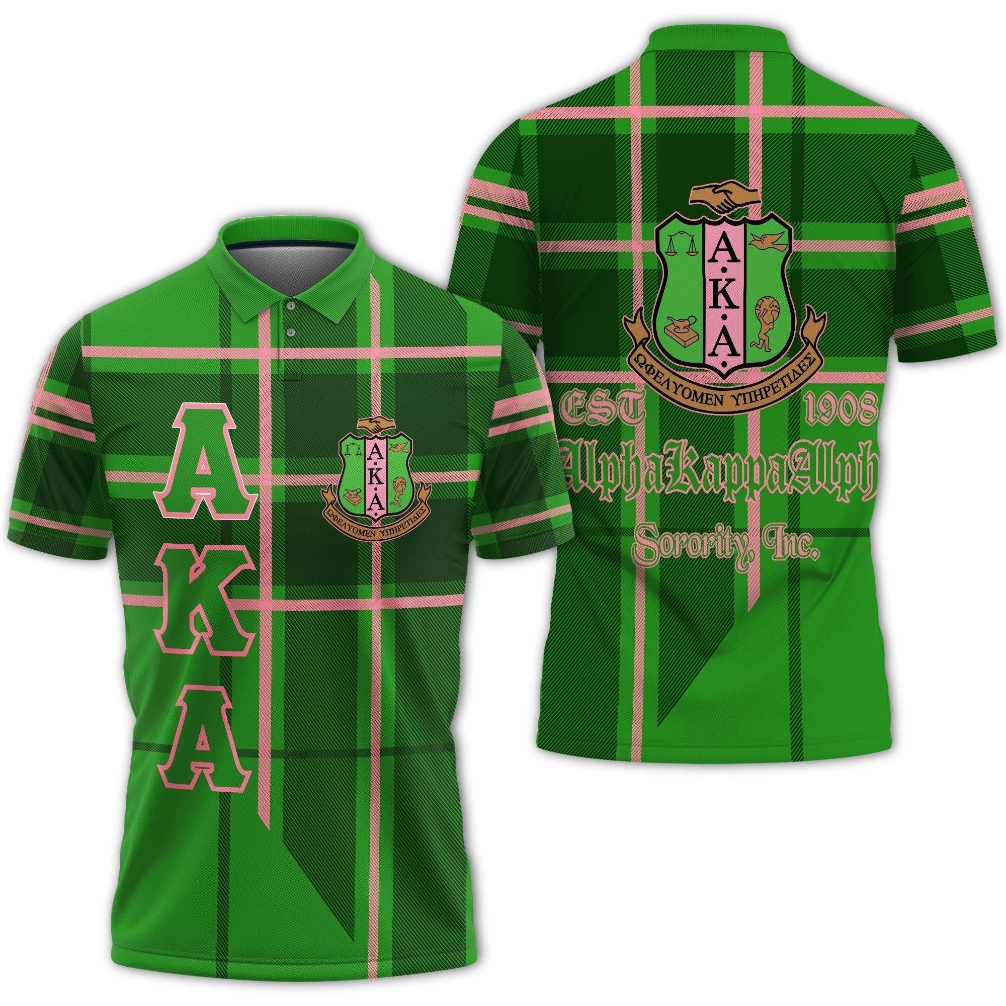 Alpha Kappa Alpha Burberr Style Polo Shirt