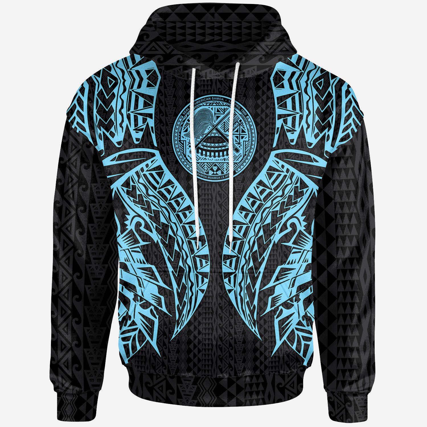 American Samoa Hoodie – Polynesian Lion Head Neon Style – BN39