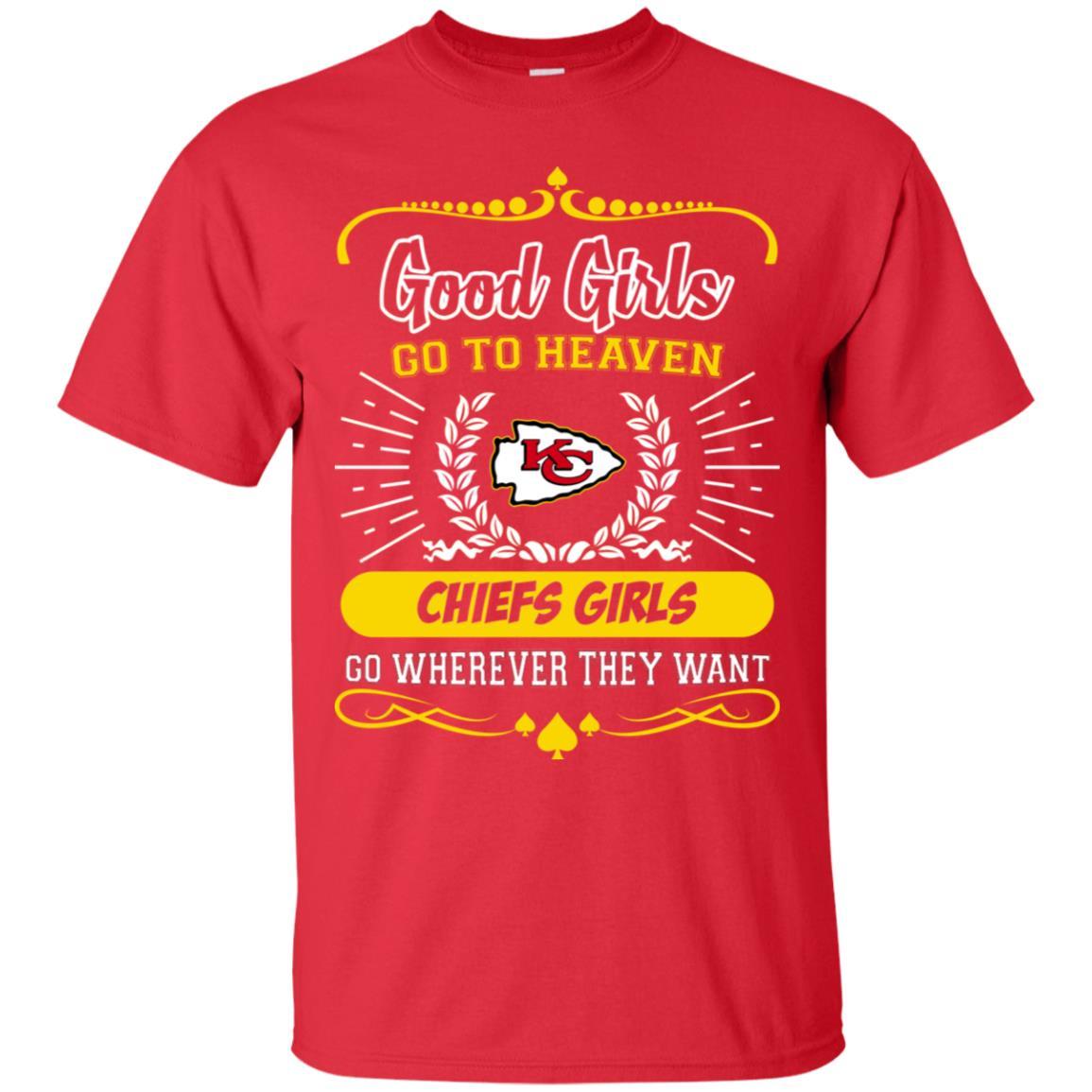 Good Girls Go To Heaven Kansas City Chiefs Girls Tshirt For Fans