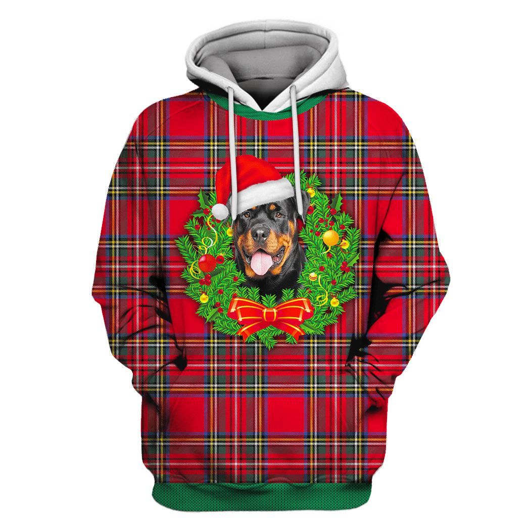 Mysticlife Rottweiler On Christmas Custom T-Shirt – Hoodies Apparel