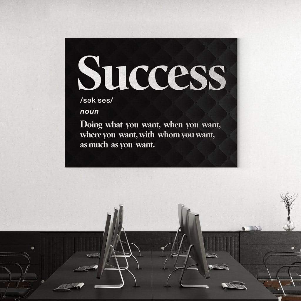 Success Doing What You Want Black Horizontal Canvas Prints