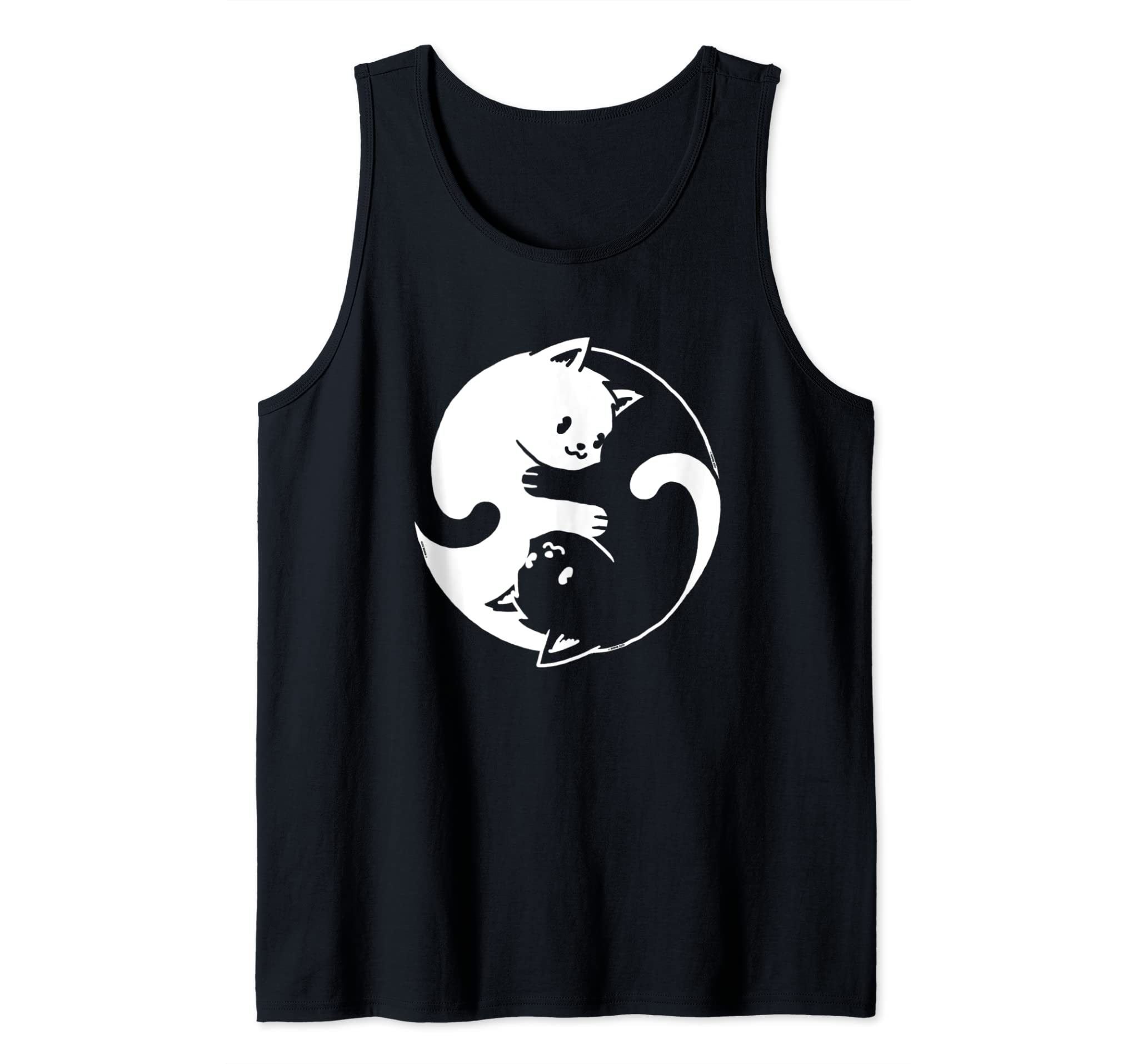 Yin Yang Cat Shirt I Love Cats Gift For Cat Lover Yoga Cat Tank Top