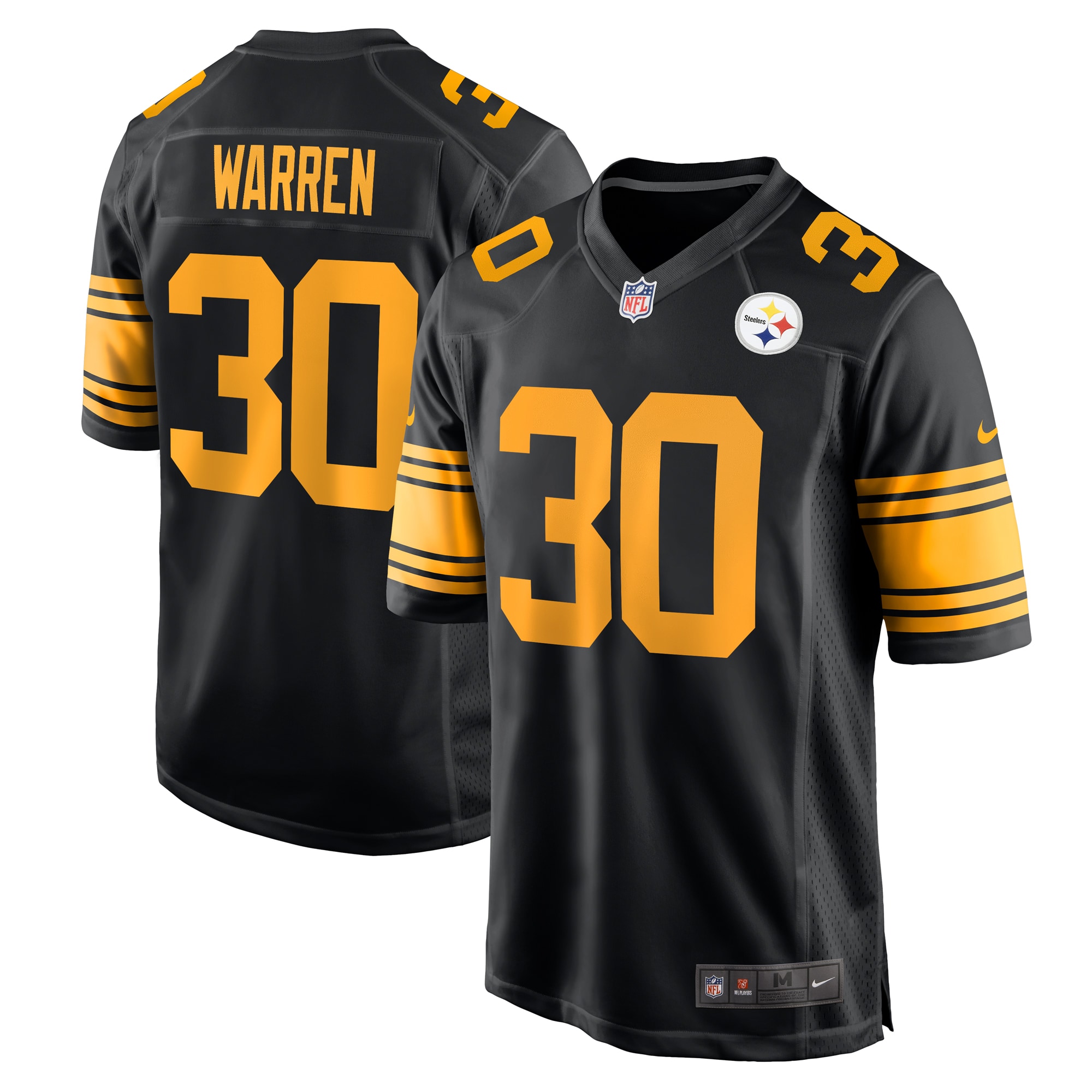 Jaylen Warren Pittsburgh Steelers Alternate Game Jersey – Black