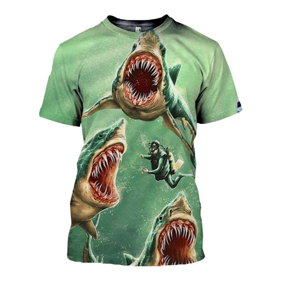 3D All Over Printed Shark T Shirt Hoodie 181211