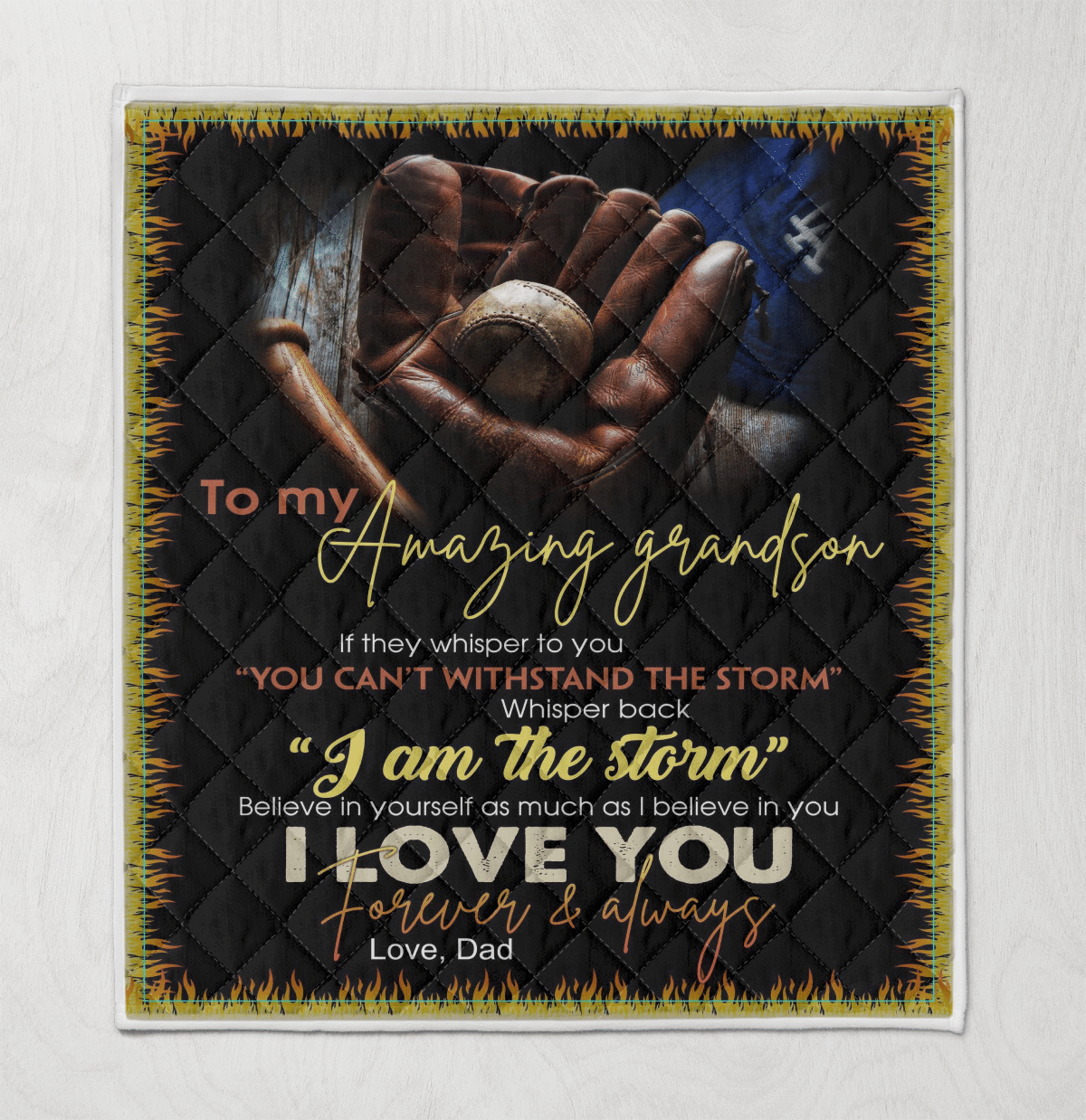 Wooni To My Amazing Grandson Baseball Quilt Blanket Quilt Wn161201