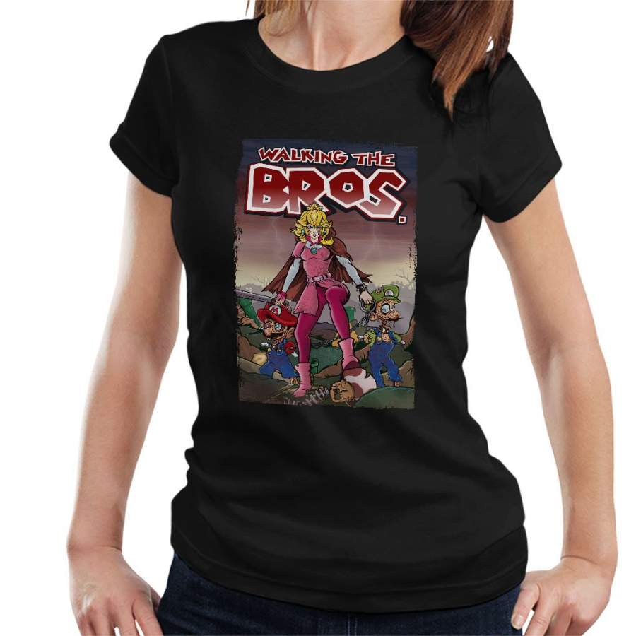 Walking The Bros The Walking Dead Super Mario Women’s T-Shirt